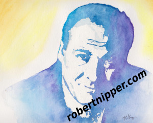 James Gnadolfini Tony Soprano tribute celebrity memoriam watercolor mobster