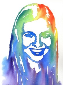 This watercolor portrait of Ashli was painted on commision for Dustin James.
