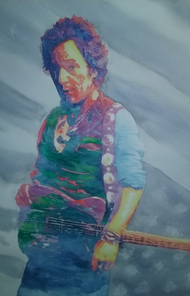 This os a portrait of Bruce Springsteen.