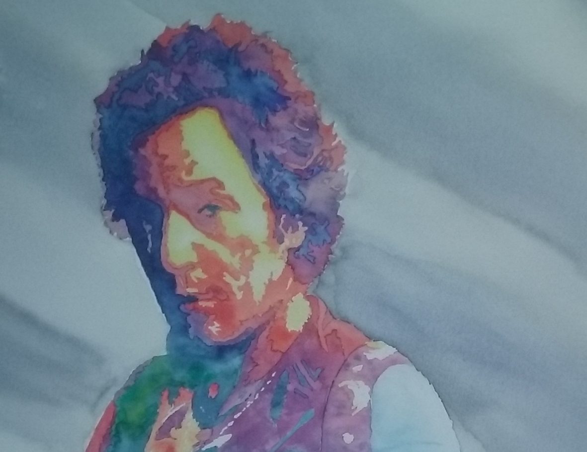 This os a portrait of Bruce Springsteen.