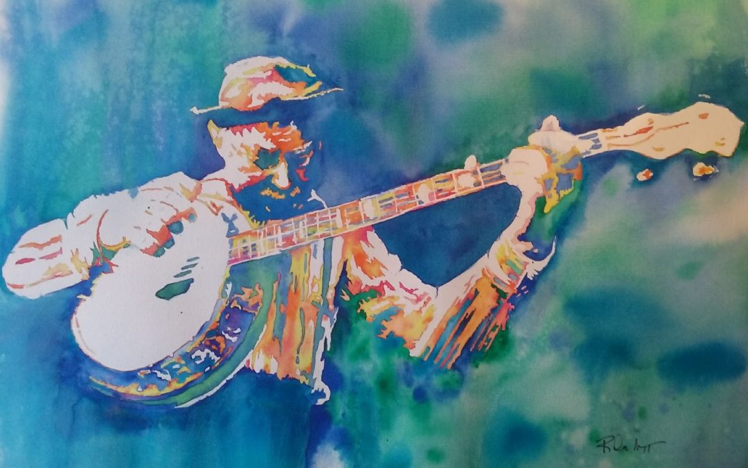 Grandpa Jones watercolor portrait